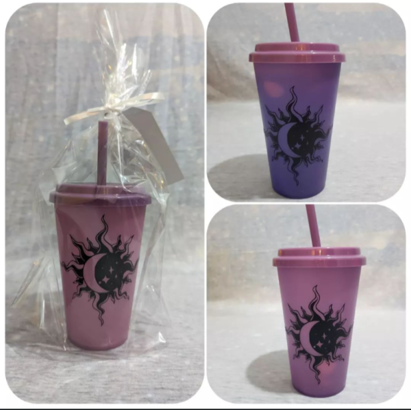 customizable 12oz colour changing kids cups with eclipse design