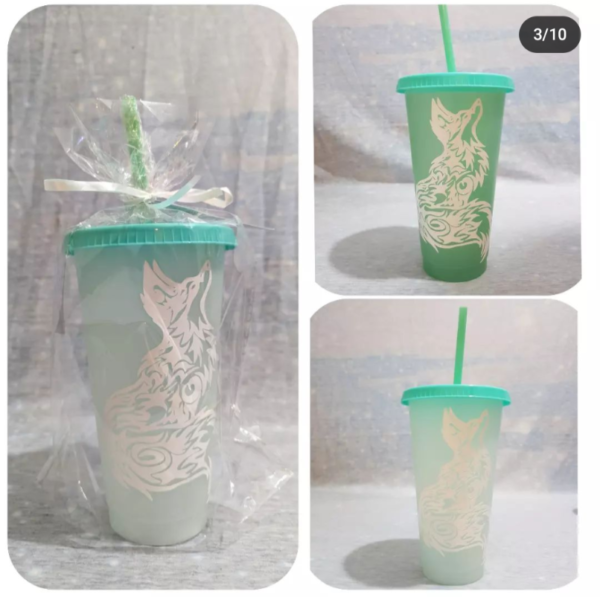 Customize Your 24oz Color Changing Cup with a Fox Design