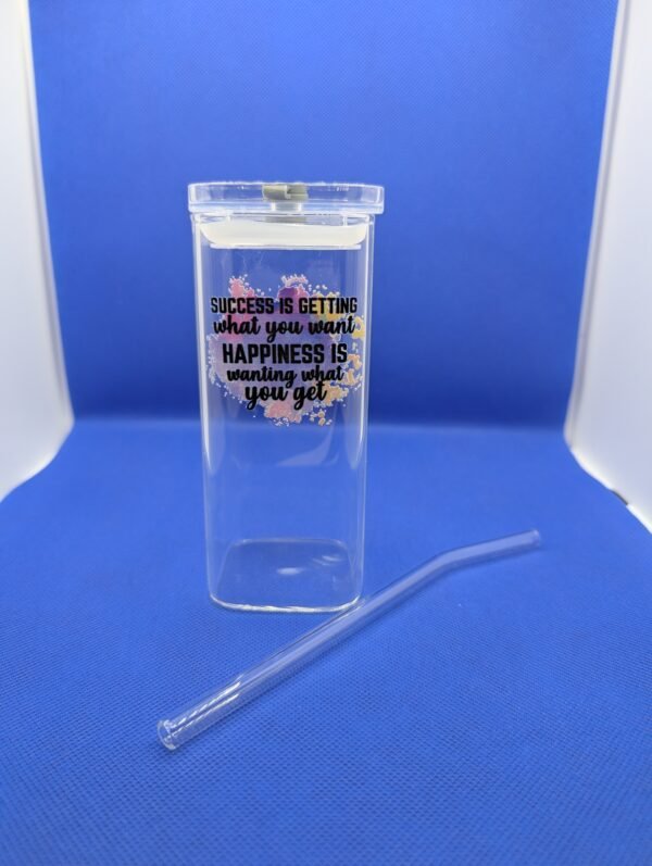 Inspirational Quotes on Square Glass Cups: Sip with Motivation