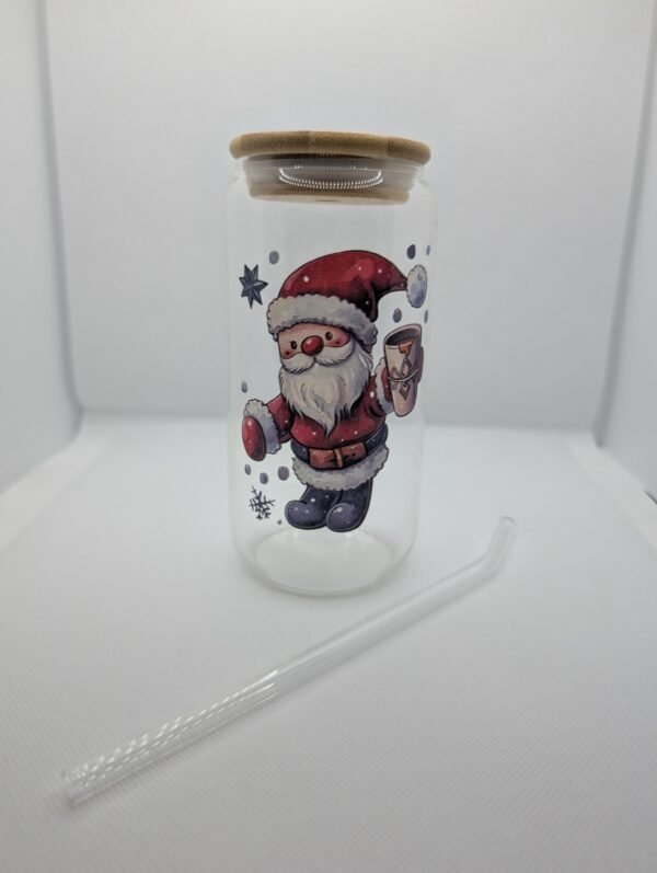 Christmas Santa glass cup